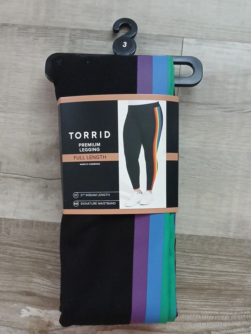 torrid NWT NIP Black Leggings with Rainbow Side Stripes size 3X